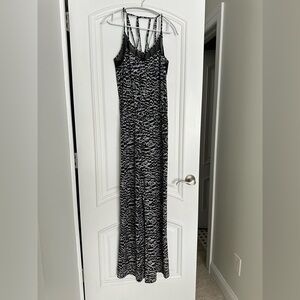 Athleta Black and White Wide Leg Jumpsuit